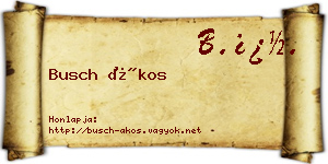 Busch Ákos névjegykártya